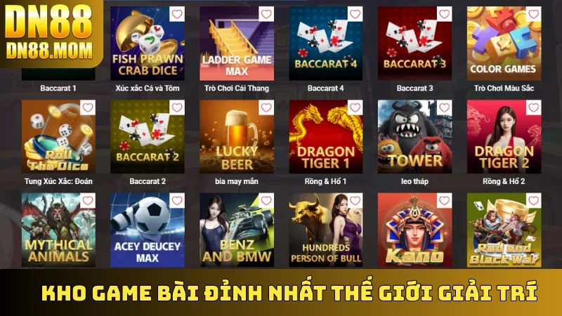 Kho Game Bài đỉnh nhất thế giới giải trí